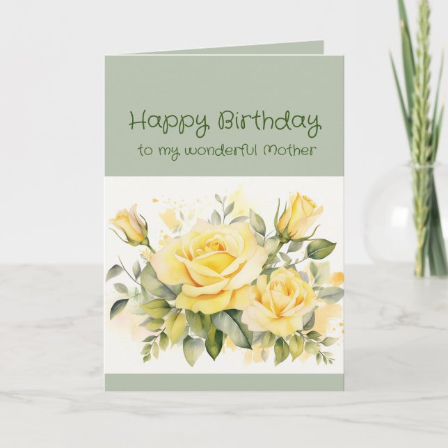 Birthday Mother Blessed by you Flowers Holiday Card (Front)