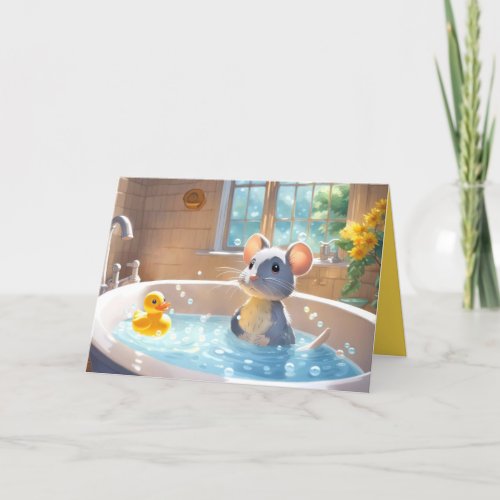 Birthday Mouse And Rubber Duck Card