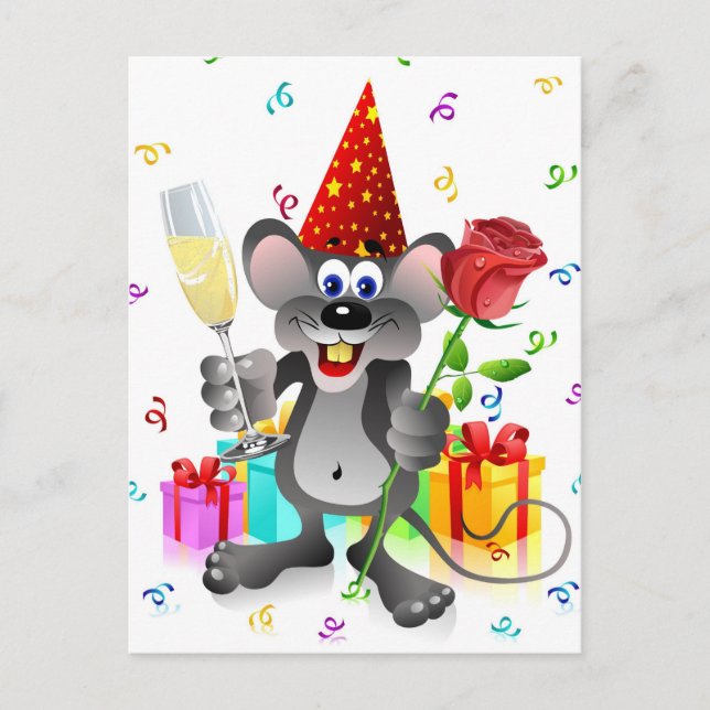 Birthday Mouse Postcard (Front)
