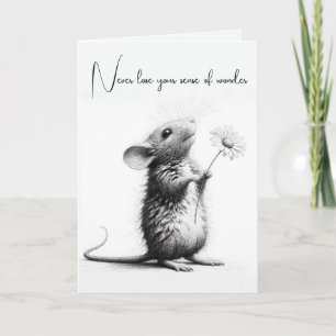 Birthday Mouse With Daisy Card