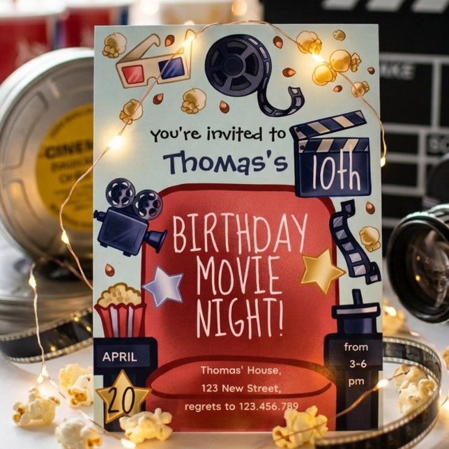 Birthday movie night Invitation (Creator Uploaded)