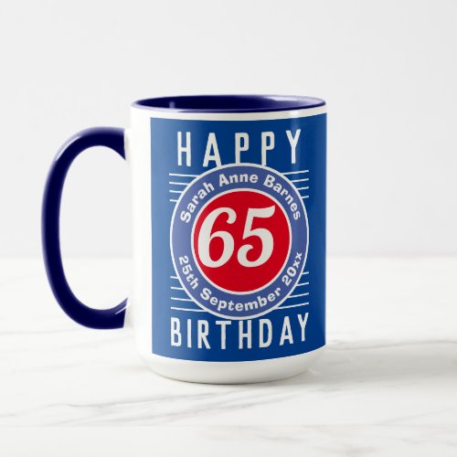 Birthday Mug with Age Name  Date