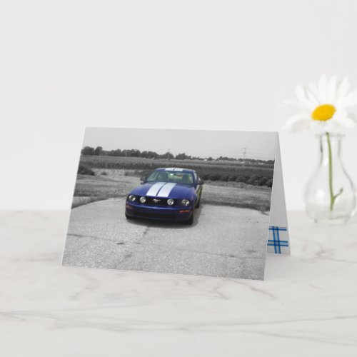 Birthday Muscle car Blue Card