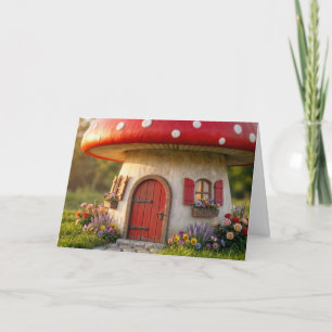 Birthday Mushroom Cottage Card