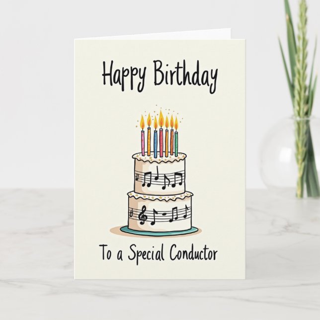 Birthday Music Cake Card (Front)