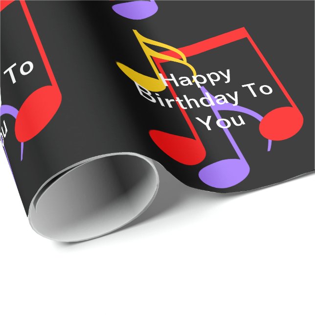 Birthday Music Notes  Wrapping Paper (Roll Corner)