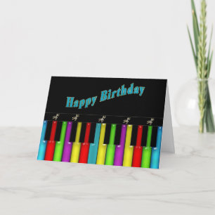 Birthday - Musical - Colorful Keyboard Card