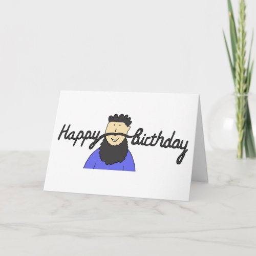 Birthday Mustache for Hipster with Beard Card
