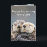 Birthday My Love My Wife Cute Romantic Otters Card<br><div class="desc">Birthday My Love My Wife Cute Romantic Otters Animal Fun</div>