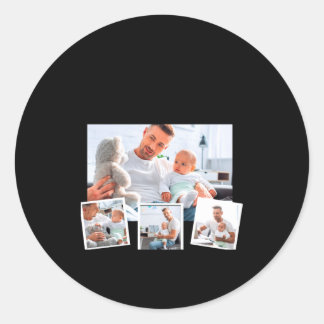 Birthday Name Age Photo Collage  Classic Round Sticker