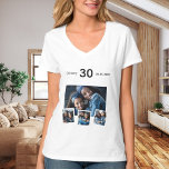 Birthday name age photo collage T-Shirt<br><div class="desc">Make your own unique photo collage.  Use four,  4 of your favorite photos.  Personalize and add a name,  age and date. 
Black text.  Perfect as a birthday,  Christmas or Mother's Day gift.</div>