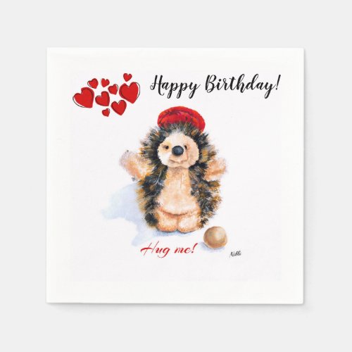 Birthday Napkin Little Hedgehog