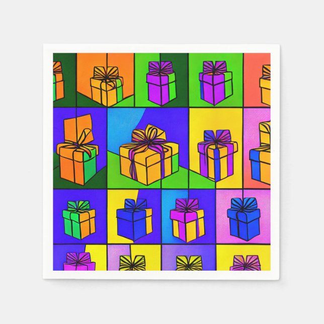 Birthday napkins with gift design (Front)