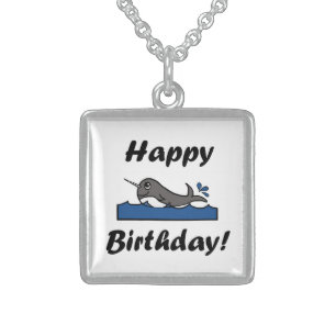 Birthday Narwhal Sterling Silver Necklace