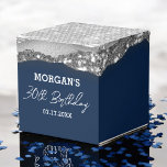 Birthday Navy Blue Silver Glitter Name Thank You Favor Boxes<br><div class="desc">Add a touch of glam to your celebration with our Birthday Navy Blue Silver Glitter Name Thank You Favor Boxes! These stylish boxes feature a sleek navy blue design accented with silver glitter and personalized with your name for a custom touch. Perfect for party favors, they combine elegance with a...</div>
