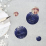 Birthday navy blue silver glitter photo confetti