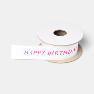 Birthday Neon Hot Pink Ribbon with Name