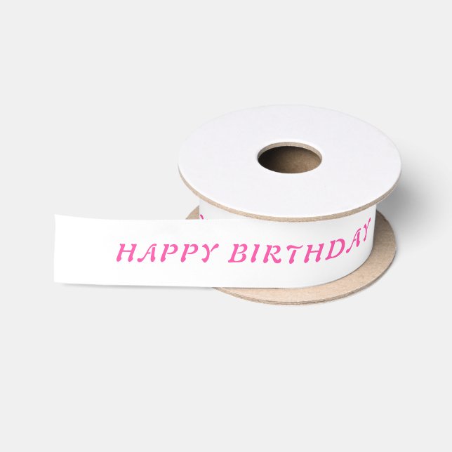 Birthday Neon Hot Pink Ribbon with Name (Spool)