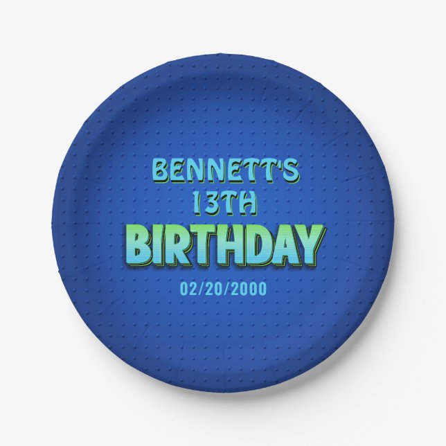 Birthday Neon Paper Plates (Front)