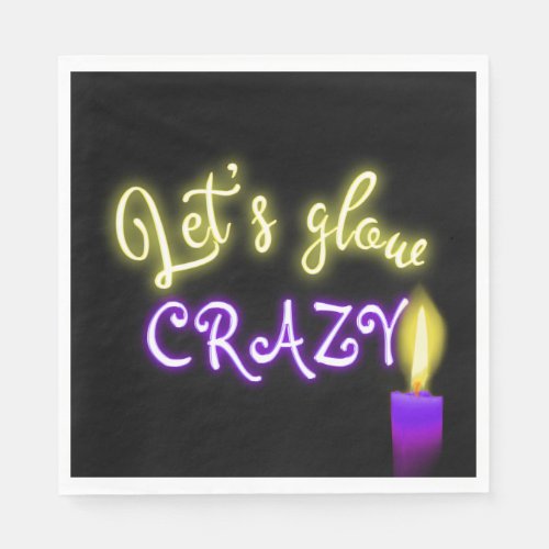 Birthday Neon Sign with Candle Napkins