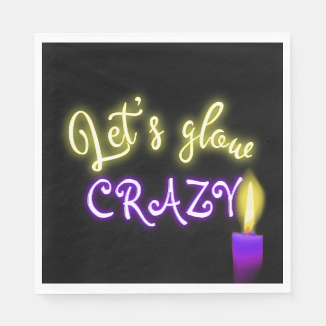 Birthday Neon Sign with Candle Napkins (Front)