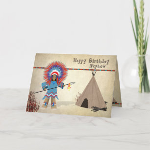 Birthday - Nephew - Native Indian Fun Card