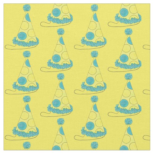 Birthday New Years Eve Party Hat Yelow Polka Dot Fabric