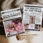 Birthday Newspaper Invitation 21st Birthday Invite<br><div class="desc">Birthday Newspaper Invitation 21st Birthday Invite
Celebrate 21st with this fun and cute Birthday Newspaper Invitation. asily edit the text and add your own photos!</div>