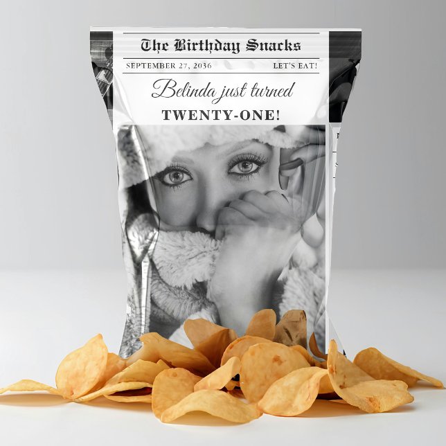 Birthday Newspaper Photo Cover Chip Bag Wrapper (Birthday Newspaper Photo Cover Chip Bag Wrapper)
