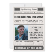 Birthday Newspaper With Photo Breaking News Extra