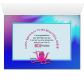 Birthday, Niece, Humourous, Sassy Octopus Cards (Inside Horizontal (Bottom))