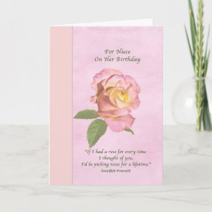 Birthday, Niece, Peace Rose Card