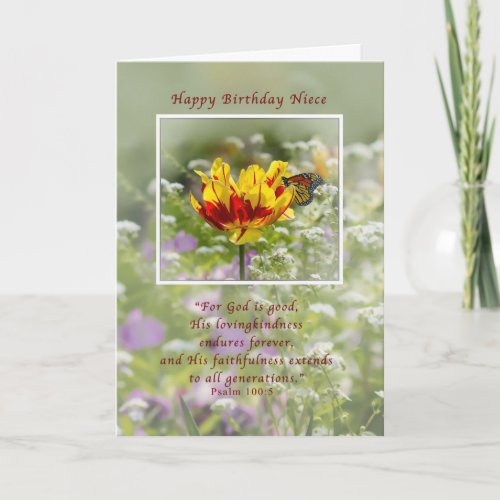 Birthday Niece Religious Butterfly Card