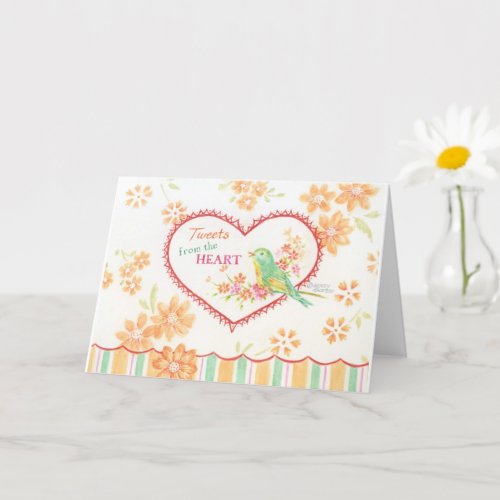 Birthday Nightingale Folded Greeting Card