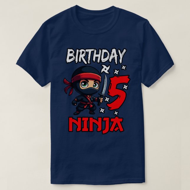 Birthday Ninja 5 Kids 5th Birthday T-Shirt (Design Front)