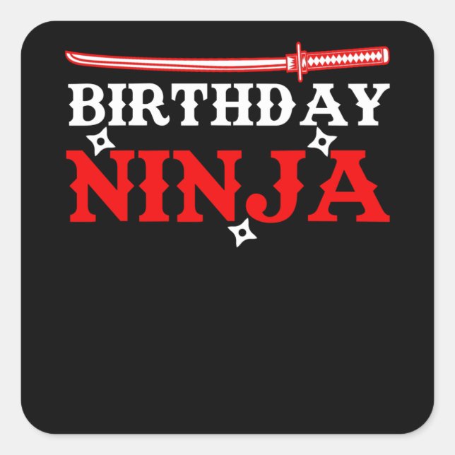 Birthday Ninja Fighter Birthday Child Square Sticker (Front)