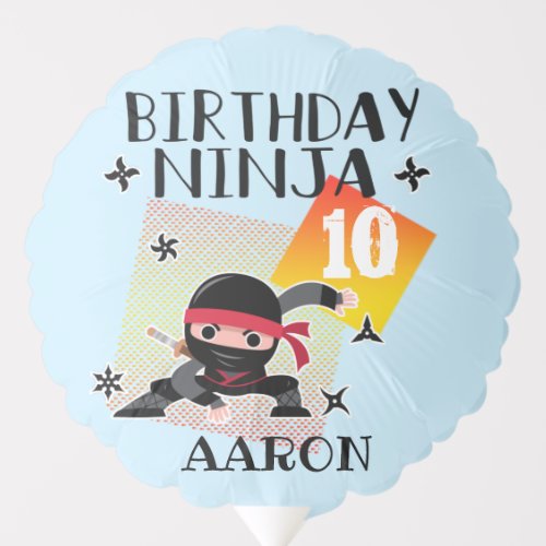 Birthday Ninja Party Theme Art Martial Lovers   Balloon