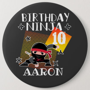 Birthday Ninja Party Theme Art Martial Lovers T Button