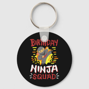 Birthday Ninja Squad Karate Girls Boys Kid Bday Pa Keychain