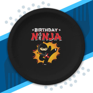 Birthday Ninja Theme Party - Birthday Ninja Design Paper Plates