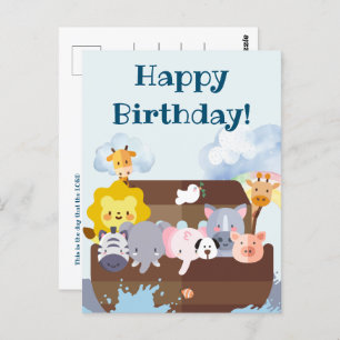 Birthday Noah's Ark Postcard