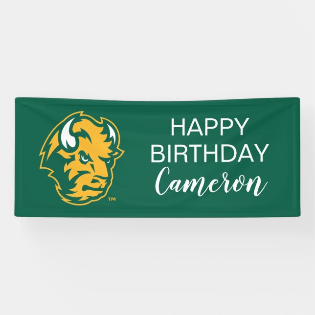 Birthday | North Dakota State Bison Head Banner (Horizontal)