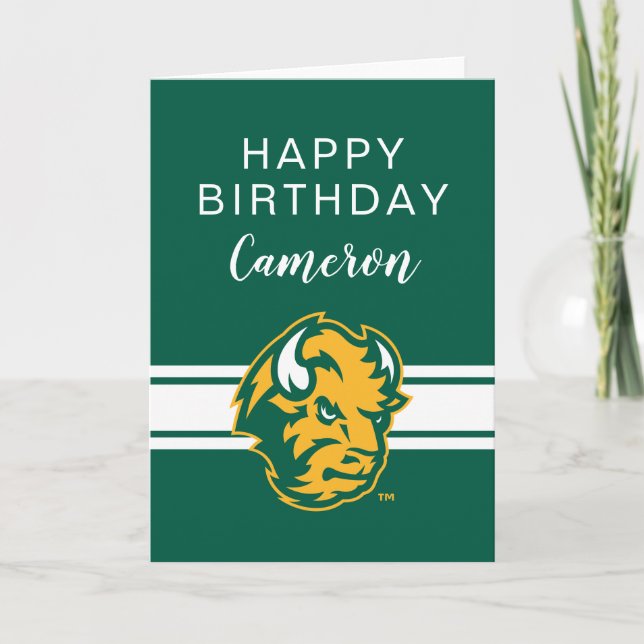 Birthday | North Dakota State Bison Head Card (Front)