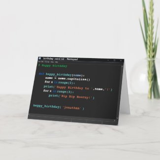 Birthday Notepad Computer Programmer Dark Mode