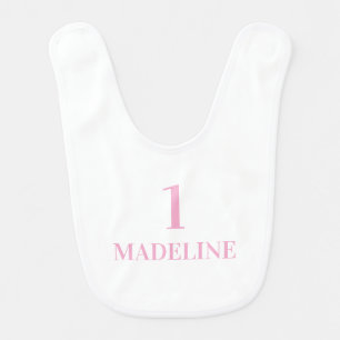 Birthday Number and Name Baby Bib