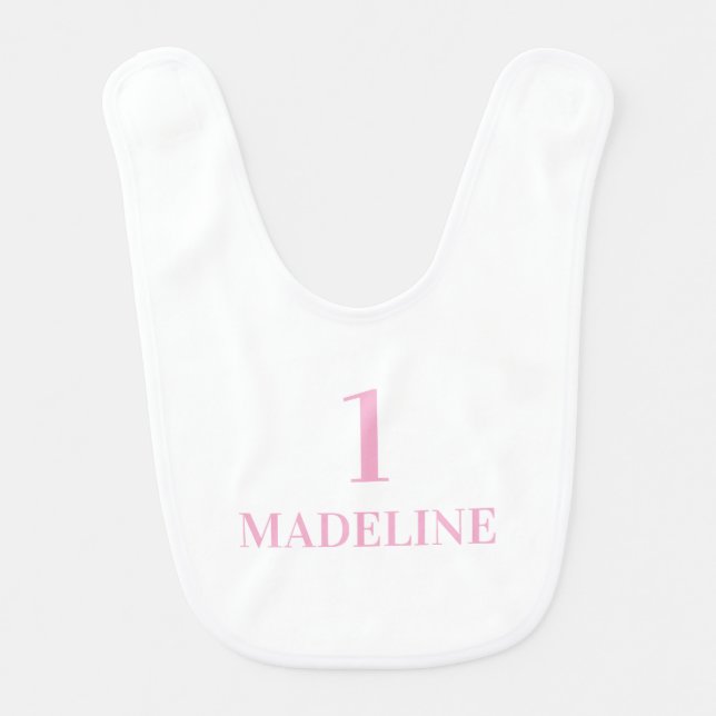 Birthday Number and Name Baby Bib (Front)