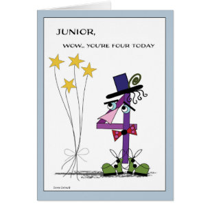 Birthday Number Four with stars Cards