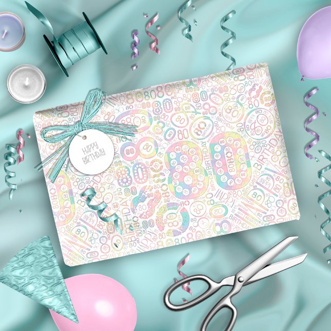 Birthday Number Word Cloud Eighty A ID270 Wrapping Paper (Creator Uploaded)