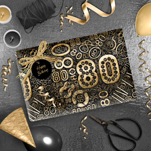 Birthday Number Word Cloud Eighty C ID270 Wrapping Paper