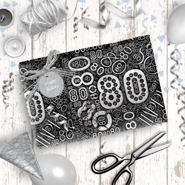 Birthday Number Word Cloud Eighty D ID270 Wrapping Paper (Creator Uploaded)